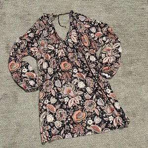 Paisley tie back boho dress